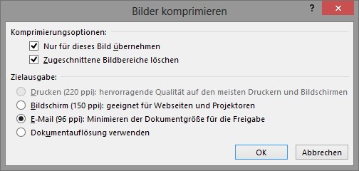 Screenshot Bilder komprimieren