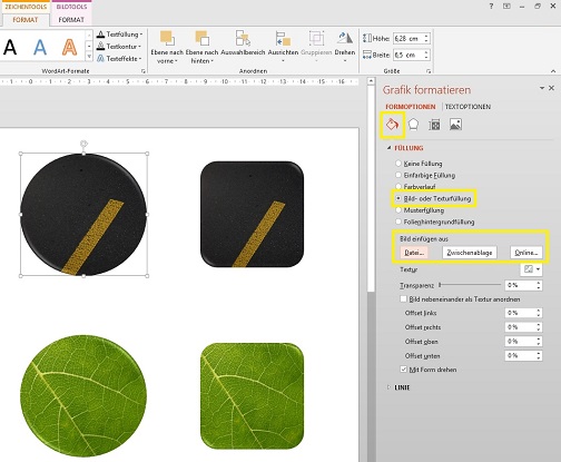 Formen mit Bildern füllen - Weg 2